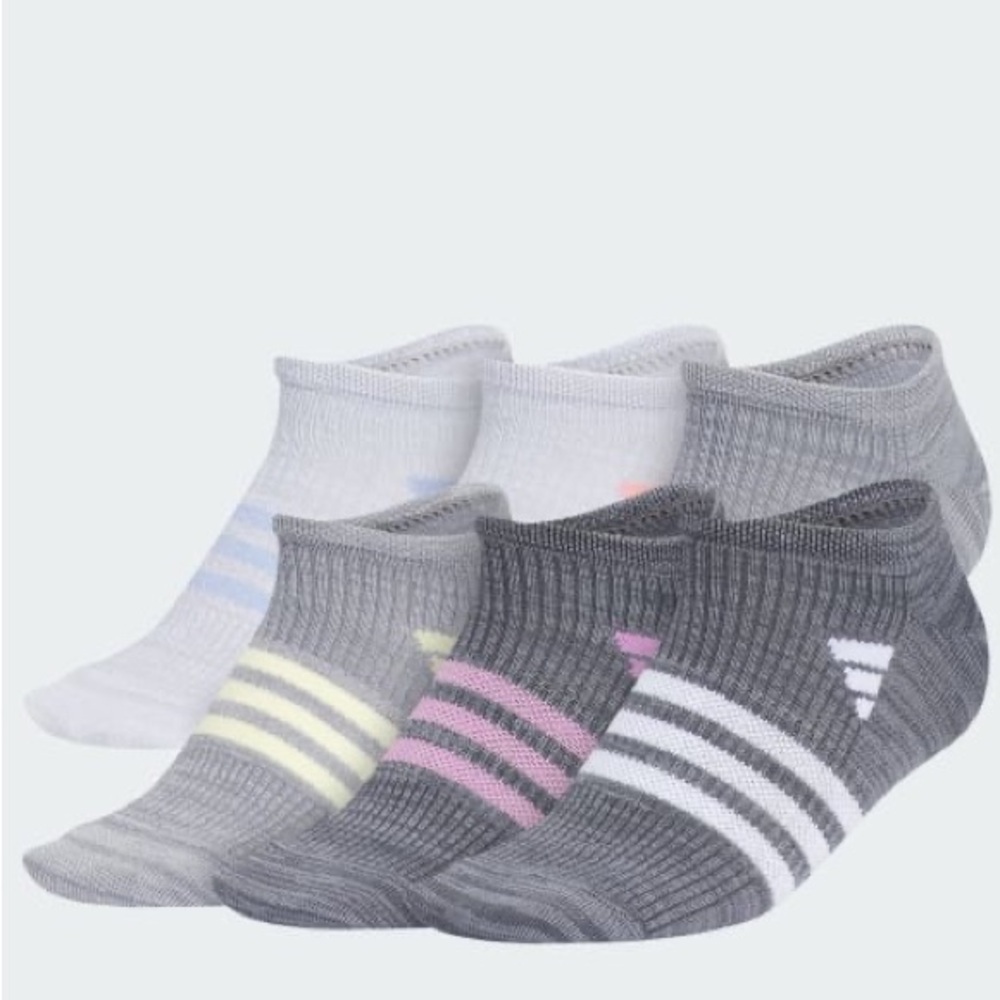Adidas SUPERLITE 3.0 6-PACK NO-SHOW SOCKS KIDS, NWT